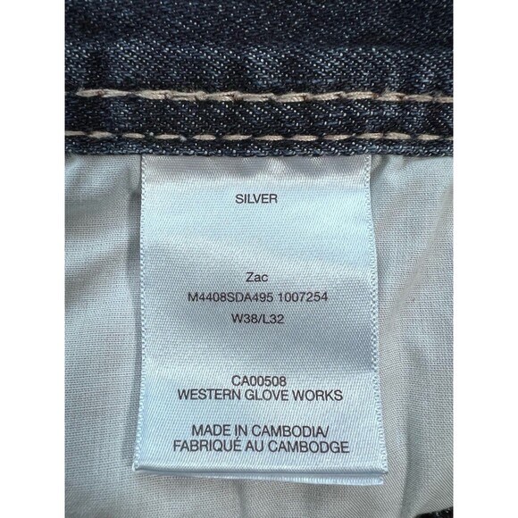 Silver Jeans Men’s Zac 38x32 (40x31) Dark Blue Denim Relaxed Bootcut Jeans - Picture 6 of 8